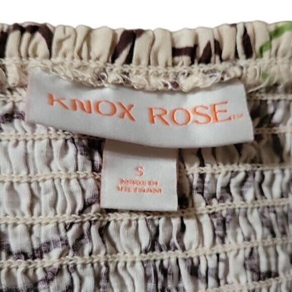 Floral Print Maxi Dress Beige & Black Sleeveless Square Neck Tiered Skirt Boho S - Picture 7 of 7